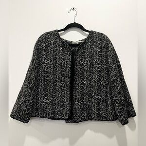 Leon Max Limited Edition Tweed Textured Short Classic Swing Trapeze Jacket sz 10